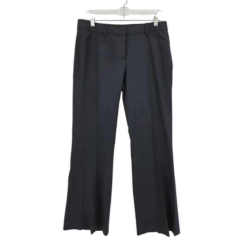 Elie Tahari Womens Navy Wool Blend Straight Leg Dress Pants Size 8 Preppy